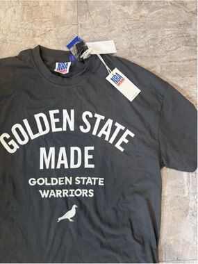 NBA x Staple Anthracite Golden State Warriors XL Heavyweight Oversized Shirt NBA